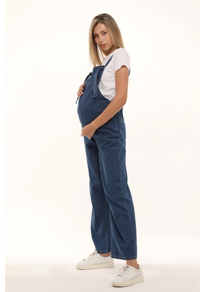 Luvmabelly Myra6152 Kot Hamile Salopet - Mavi