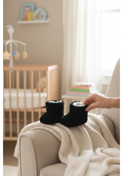 Balbeybi Siyah Bebek Panduf Kaydırmaz Taban Welsoft Yumuşak Patik Kışlık Unisex İlk Adım Pandufu Siyah Balbeybi Siyah Bebek Panduf Kaydırmaz Taban Welsoft Yumuşak Patik Kışlık Unisex İlk Adım Pandufu Siyah