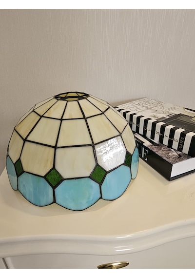 Yüceeller Vitray Ayarlanabilir Sarkıt Avize Yeşil 25cm 10" Su Yeşili