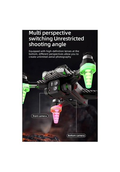 C19s Aerıal Drone Çift Kamera Yedek Bataryalı Quadcopter Led Işıklı Uzaktan Kumandalı App Destekli