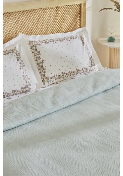 Karaca Home Roshell %100 Pamuk Tek Kişilik Pike Takımı Adaçayı Adaçayı