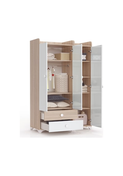 Patiko BDLP 049 Sonomo 3 Kapılı Dolap Beyaz - Sonomo