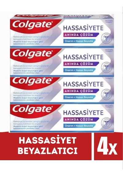 Colgate Hassasiyete Anında Çözüm Beyazlatıcı Diş Macunu 4 X 100 Ml Beyazlatma
