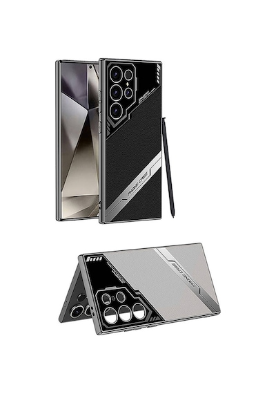 Galaxy S24 Ultra Kılıf Kamera Korumalı Suni Deri Tasarım Zore Yeni Seri Procase Kapak Siyah