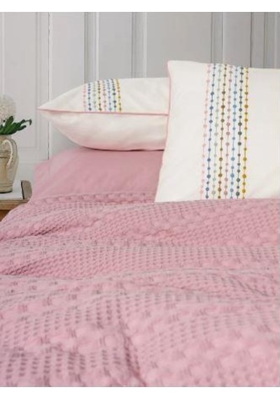 Tek Kişilik Pike Takımı Aura Pebble Pembe Pembe