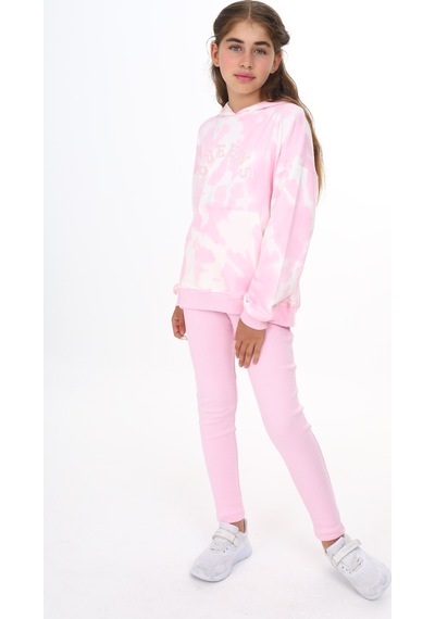 Toontoy Kids Toontoy Kız Çocuk 2'li Takım Baskılı Kapüşonlu Düşük Omuz Cepli Sweatshirt & Basic Düz Tayt Pembe Toontoy Kids Toontoy Kız Çocuk 2'li Takım Baskılı Kapüşonlu Düşük Omuz Cepli Sweatshirt & Basic Düz Tayt Pembe