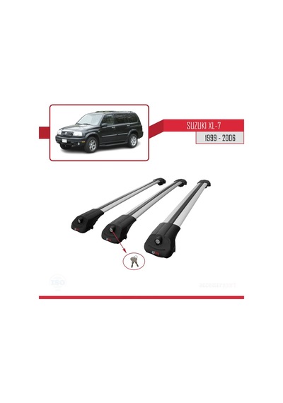 Suzuki Xl-7 1999-2006 Arası İle Uyumlu Ace-1 Ara Atkı Tavan Barı Gri 3 Adet Bar