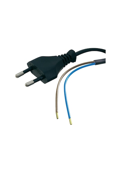 Power Kablo 2X0.75Mm 1 Metre Uzatma 2 Pin Teyp Fişi Uçu Açık