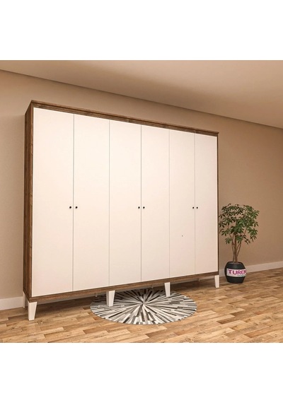 Papatya 6 Kapılı Gardırop Mdf Siyah Papatya 6 Kapılı Gardırop Mdf Siyah
