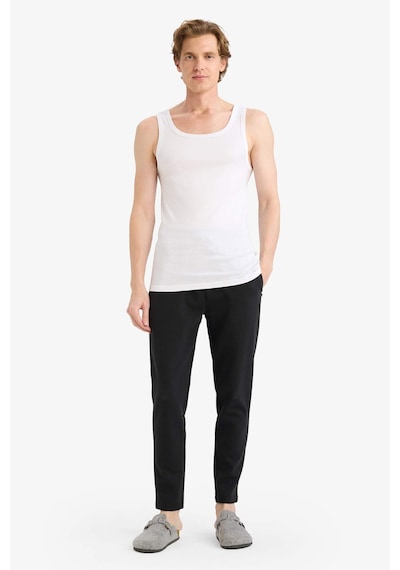 Defacto Slim Fit Dar Kesim Ribana 2li Atlet Y9056az26spwt34 Beyaz-wt34