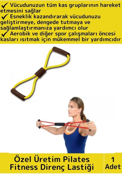 Premium Fitness Aerobik Pilates Jimnastik Egzersiz Spor Kas Açma-germe Güçlenme Body Direnç Lastiği Çok Renkli