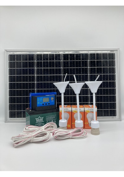 50 W Monokristal Panelli Güneş Enerji Seti Solar Aydınlatma N11.171