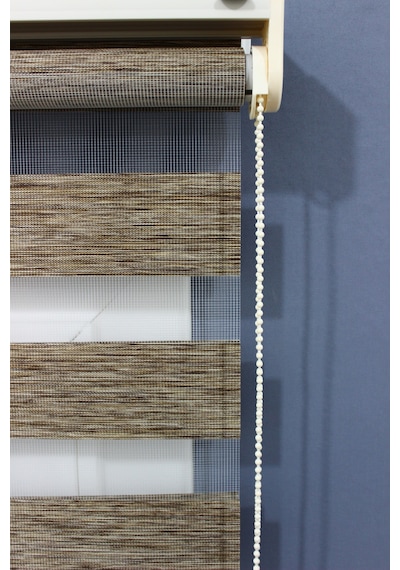 Ahşap Desenli Bambu Zebra Perde