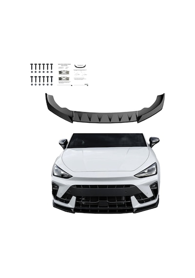 Cupra Leon 2024+ Ön Lip Parlak Siyah Sport Ön Tampon Lipi Body Kit Ön Alt Lip Spoiler
