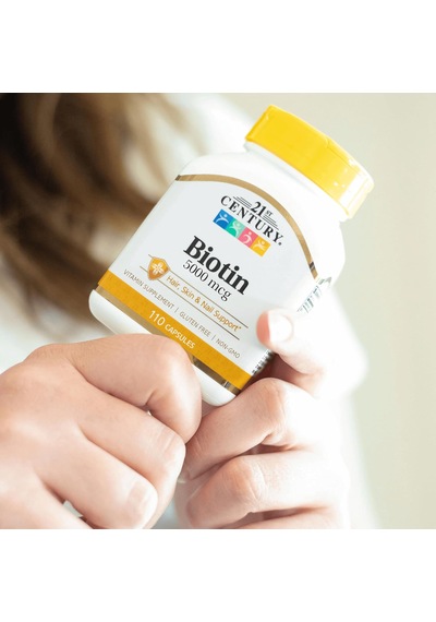 21st Century Biotin Hair + Skin Gluten Free 5000 110 Caps Aromasız