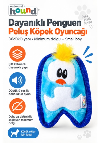 Petstages İnvincibles Penguen Düdüklü Peluş Köpek Oyuncağı Small - Yüksek Dayanımlı
