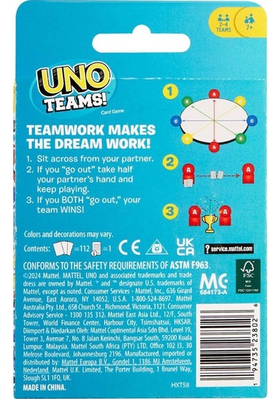 Hmngoakkllby Hxt58 Uno Teams Kartlar Akllhmng