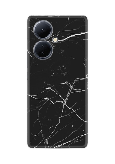 Vivo V29 Lite Kılıf Resimli Desenli Baskılı Silikon Siyah Mermer 1299