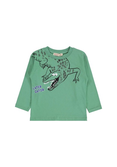 Silversun Kids Silversun Timsah Baskılı 2-7 Yaş Sweatshirt - Yeşil