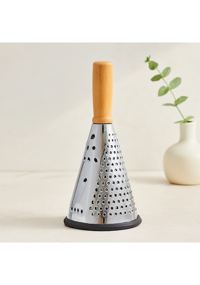 8" Ahşap & Bambu Saplı Çelik Rende Silikon Taban, 3 Bölümlü Diğer