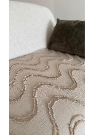 Diletto Bohem Ponponlu Dalgalı Oturma Yerini Kapatan Koltuk Örtüsü Vizon 90 X 200 Vizon