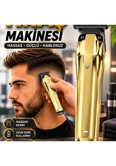 Kablosuz Erkek Saç Sakal Tıraş Makinesi Hassas Bıçaklı Usb Şarjlı Profesyonel Bakım Cihazı