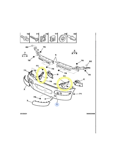 741635 ARKA TAMPON  UC BRAKETİ 307