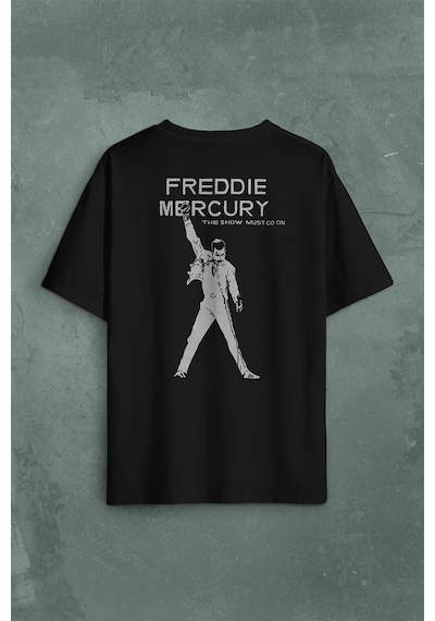 Freddie Mercury Eagle Rock Queen We Are The Champion Sırt Ön Baskılı Oversize Tişört Unisex T-shirt 001
