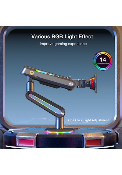 Nb North Bayou F6 32-60 İnç 2-20 Kg Vesa Uyumlu Gaming Rgb Monitör Standı NB F6 G