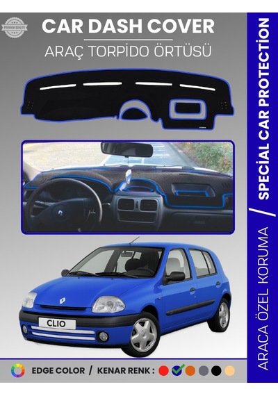 Renault Clıo 2 Aırbagsız 2001-2012 Torpido Örtüsü Ön Göğüs Koruma Torpido Koruma Araca Özel - 123 Stiloto