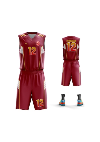 Acr Giyim Kişiye Özel Kadın Basketbol Forması : Petek Bordo