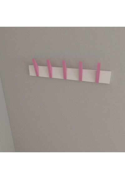 Hepsi3boyutlu Modern Duvar & Kapı Kanca Askılık - 5 Adet Pembe Kanca Askılık - Model No : 4 Pembe