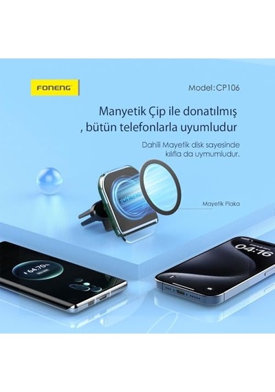 Cp106 Manyetik Araç İçi Telefon Tutucu Araba Havalandırma