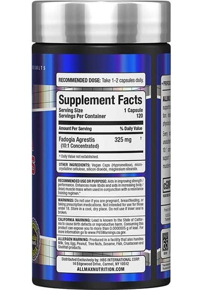 Allmax Essentials Fadogia Agrestis 120 Capsules