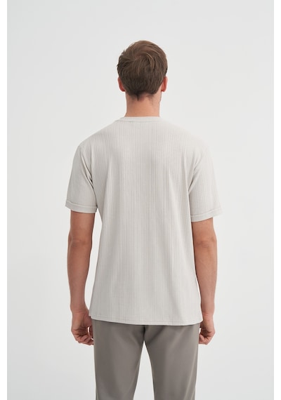 Cazador Bisiklet Yaka Dokulu Erkek T-shirt 42530 A.gri Gri