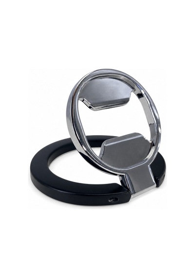 Zore Paris M10 Magnetik Standlı Şişe Açacaklı Ring Telefon Tutucu Siyah