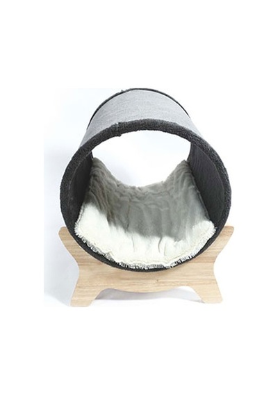 M-pets Tunnel Elevated Ahşap Ayaklı Kedi Yatağı Gri 47x47x26 Cm 244-54030.01