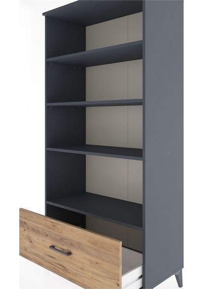 Hyperion Dolap 4 Raflı Tek Çekmeceli 88x44x182 Antrasit-çam Antrasit Hyperion Dolap 4 Raflı Tek Çekmeceli 88x44x182 Antrasit-çam Antrasit
