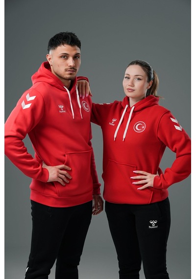 Hummel Armin Milli Takım Pamuklu Hoodie Kırmızı
