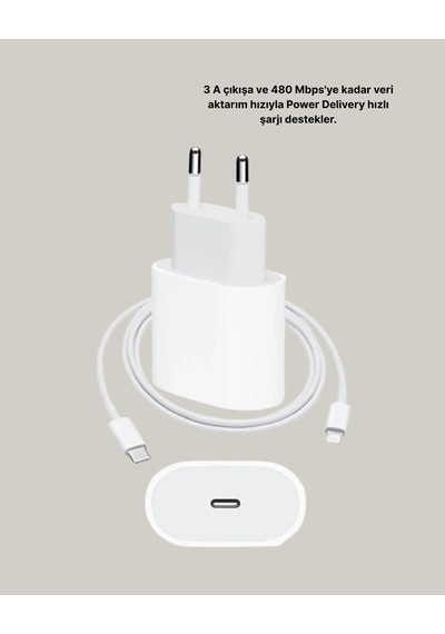 İphone Ve İpad Uyumlu 20w Güvenli Usbc Hızlı Şarj Adaptörü