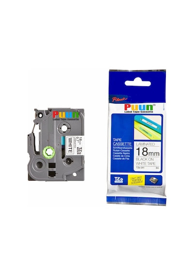 Puun Brother P-Touch TZE-241 18MM x 8m Beyaz Üzerine Siyah Uyumlu
