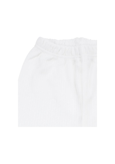 Bebegen Kız Bebek Ekru Renkli Minik Çiçek Desenli Fırfırlı Pijama Takımı