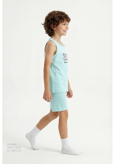 Penti Mint Yeşili Erkek Çocuk Adventure Await Pamuklu 2'li Pijama Takımı
