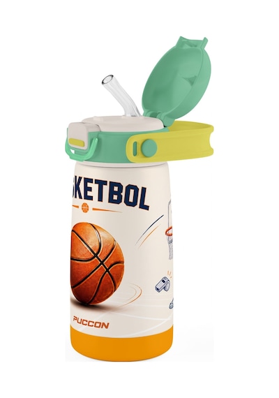 Puccon 420 Ml Yeşil Kahverengi Basketbol Baskılı Pipetli Erkek Çocuk Çelik Matara Suluk - 60027 Yeşil - Turuncu Puccon 420 Ml Yeşil Kahverengi Basketbol Baskılı Pipetli Erkek Çocuk Çelik Matara Suluk - 60027 Yeşil - Turuncu