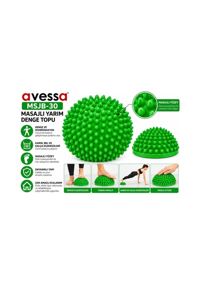 Avessa Msjb-30 Masajlı Yarım Denge Topu Yeşil