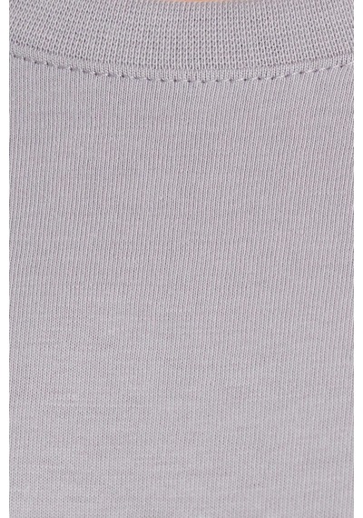 Tudors Kadın Slim Fit Dar Kesim %100 Pamuk Yumuşak Dokulu Gri Bisiklet Yaka Tişört-37850 Gri