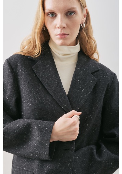 Manuka Norrıs Yün Blazer Ceket Dark Grey Melange Dark Grey Melange