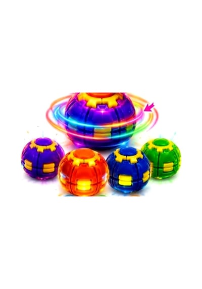 Fidget Spinner Spinball Top Işıklı Bas Döndür Stres Topu Karışık - 1 Adet