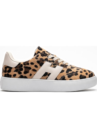 V.S.H Velvet Kadın Yüksek Tabanlı Leopar Sneaker Spor Ayakkabı Terra -2514