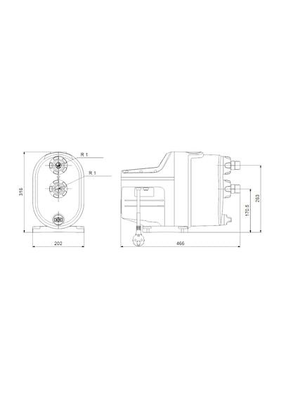 Grundfos Scala1 3-45 Sessiz Otomatik Hidrofor Tak-Çalıştır 4.5 Bar 5.6 M³/H